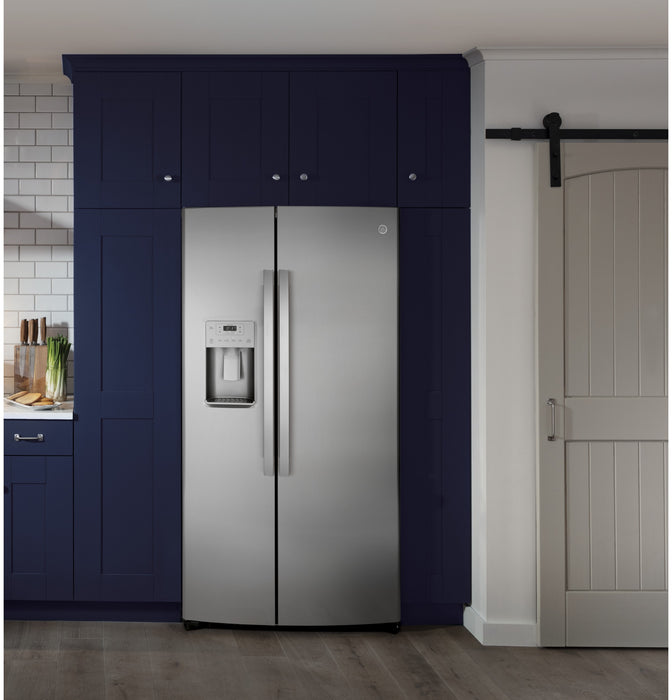 GE 36\" 21.8 Cu. Ft. Side-by-Side Refrigerator - Stainless - GZS22IYNFS