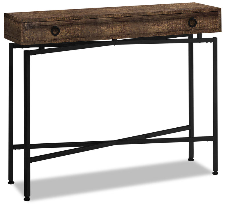 Harper 42.5\" Sofa Table with Drawer - Brown Reclaimed Wood-Look