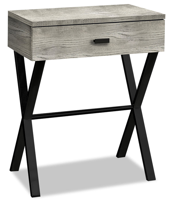 Harper 18.25\" Accent Table with Drawer - Grey Reclaimed Wood-Look