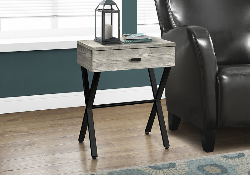 Harper 18.25\" Accent Table with Drawer - Grey Reclaimed Wood-Look