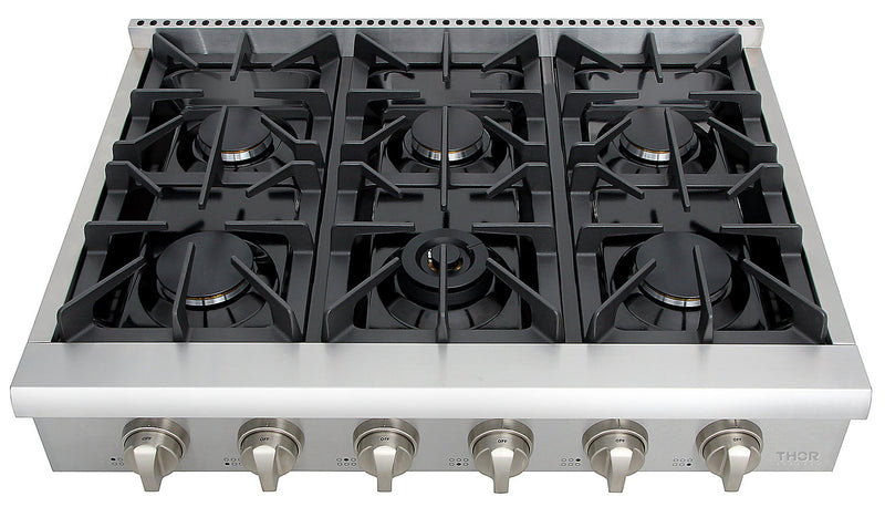 Thor Kitchen 36\" Gas Range Top - HRT3618U-SS