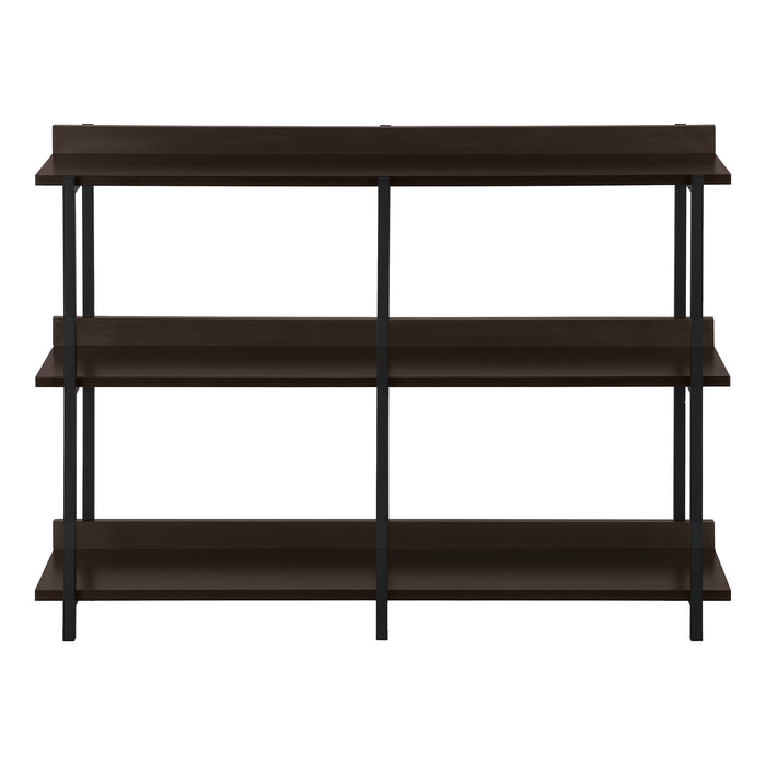 Espresso and Black Console Table