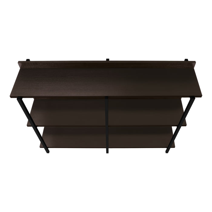 Espresso and Black Console Table