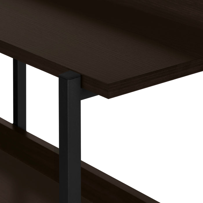 Espresso and Black Console Table