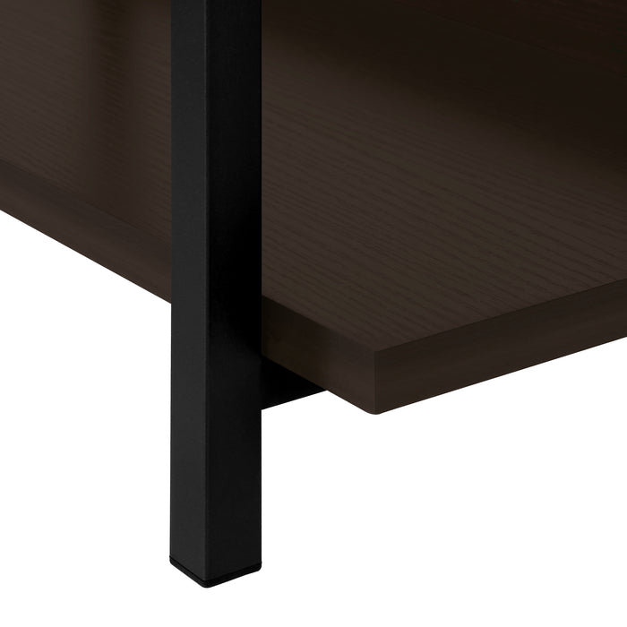 Espresso and Black Console Table