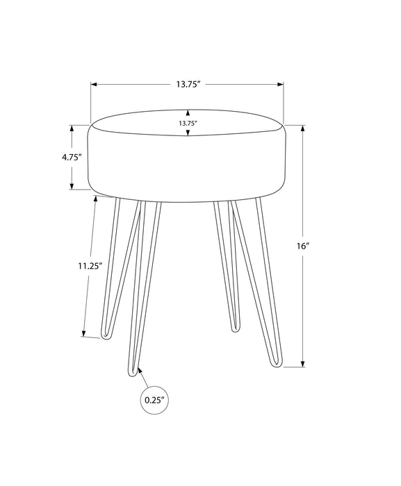 Plum Fabric and Gold Ottoman