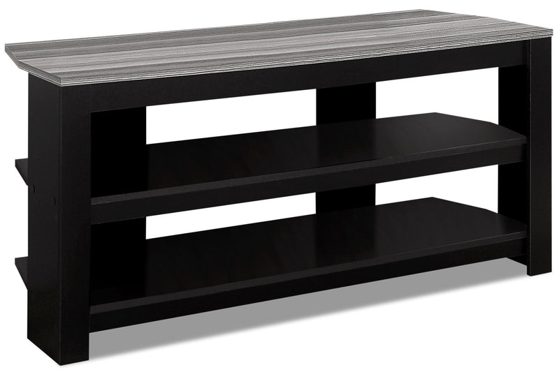 Ira 42\" Modern TV Stand with Storage and Cable Management for TVs up to 45\"- Black and Grey