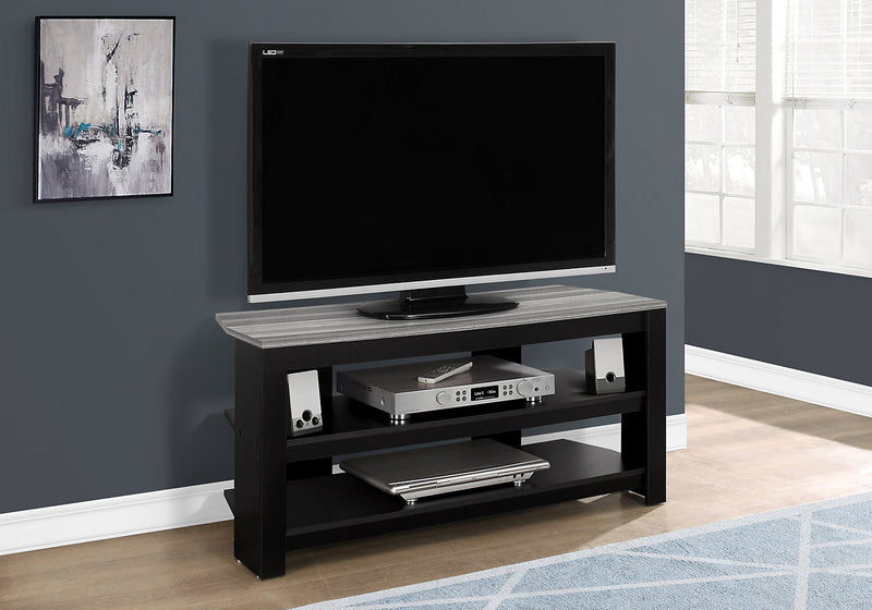 Ira 42\" Modern TV Stand with Storage and Cable Management for TVs up to 45\"- Black and Grey