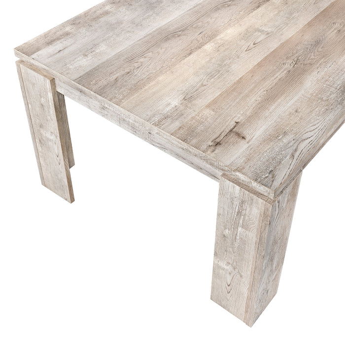 Taupe Reclaimed Wood-look Dining Table