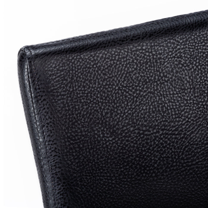 2pcs Black Leather-look Black Dining Chair