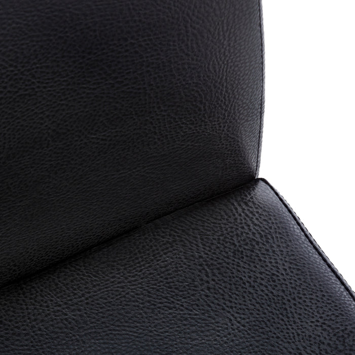 2pcs Black Leather-look Black Dining Chair