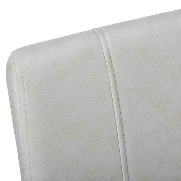 2pcs Grey Fabric Black Metal Dining Chair