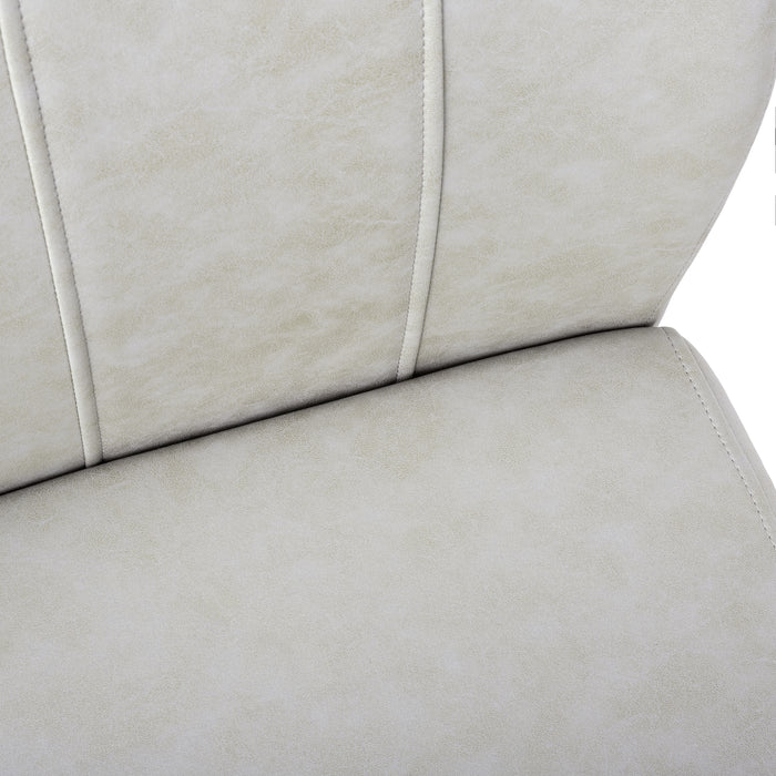 2pcs Grey Fabric Black Metal Dining Chair