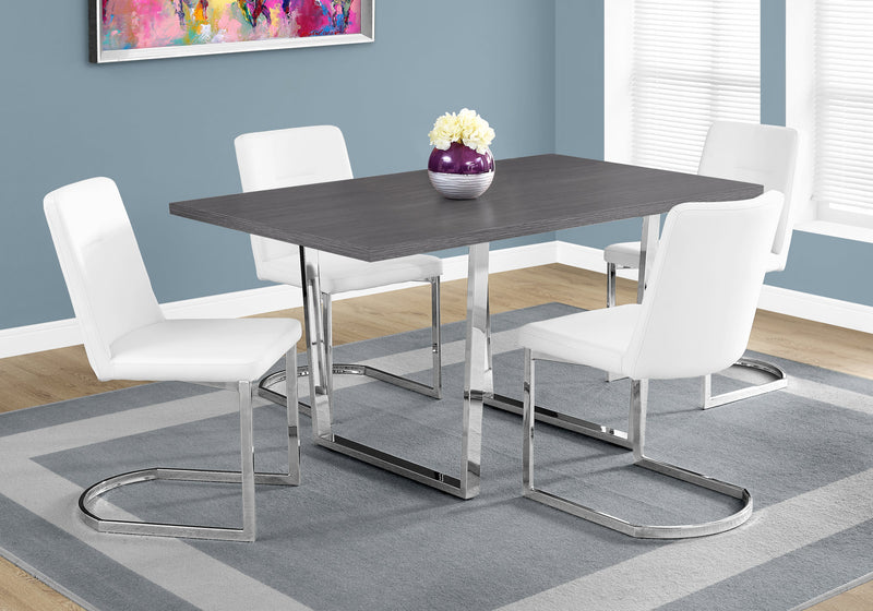 Grey Chrome Metal Dining Table