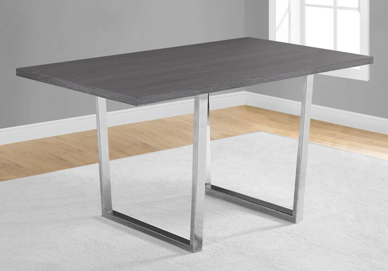 Grey Chrome Metal Dining Table