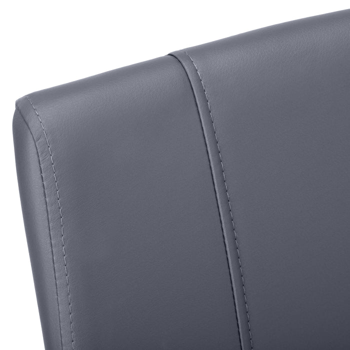 2pcs Grey Leather-look Metal Dining Chair