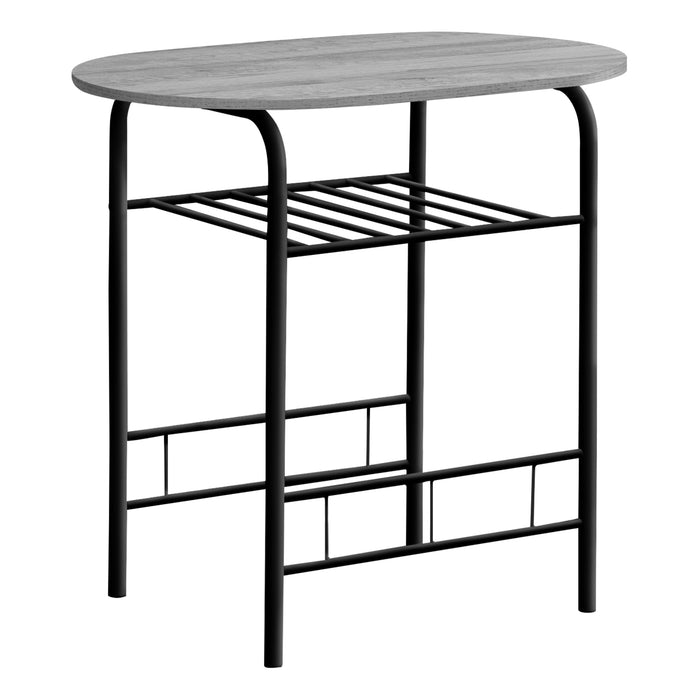 3pcs Grey Top Black Metal Dining Set