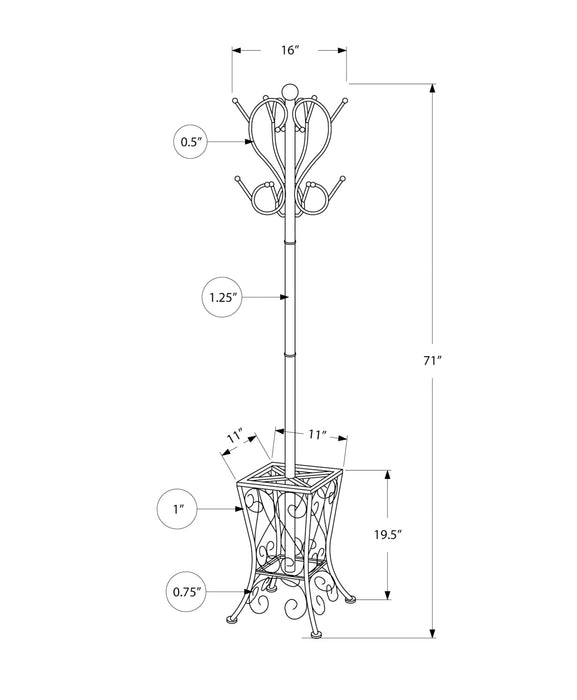 Black Metal with An Umbrella Holder Coat Rack