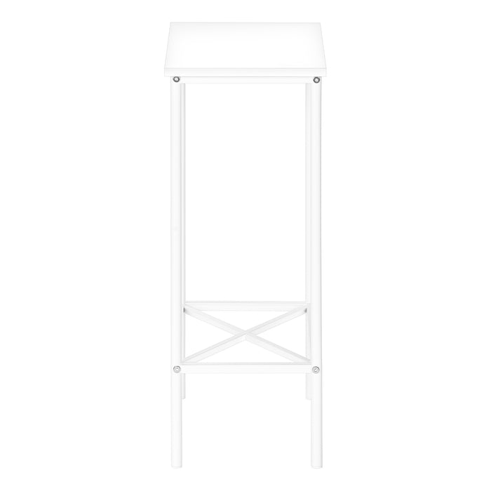 White Narrow Metal Side Table