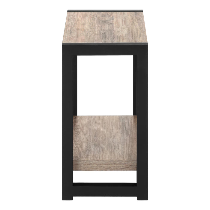 Dark Taupe Black Metal Accent Table