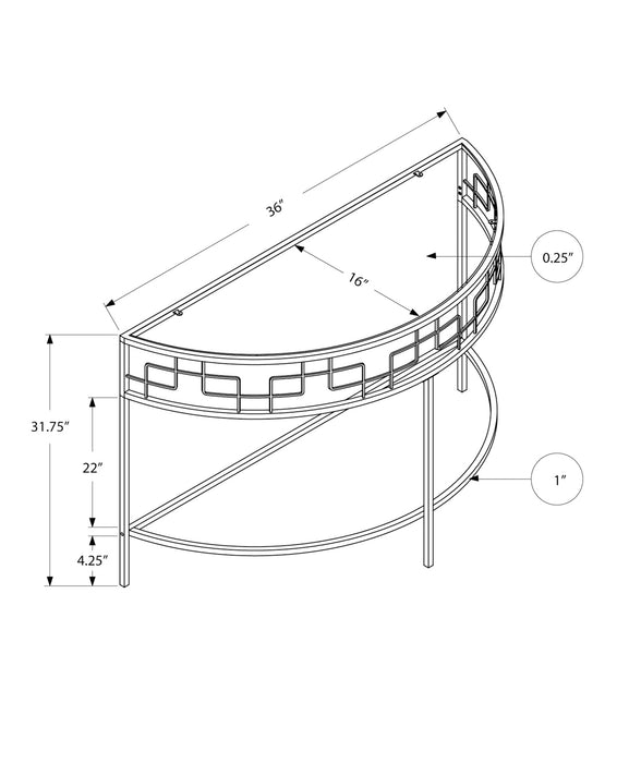 White Metal Hall Console Accent Table