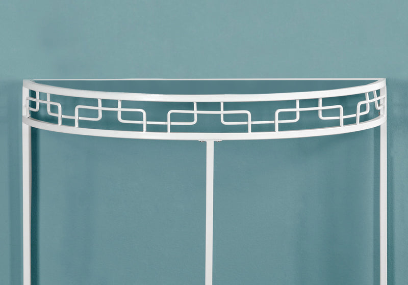 White Metal Hall Console Accent Table