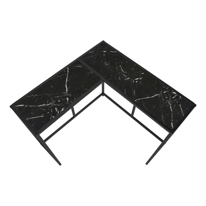 Black Marble-look Black Console Table