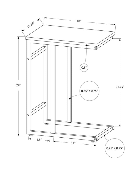 Black Marble Black Metal Accent Table