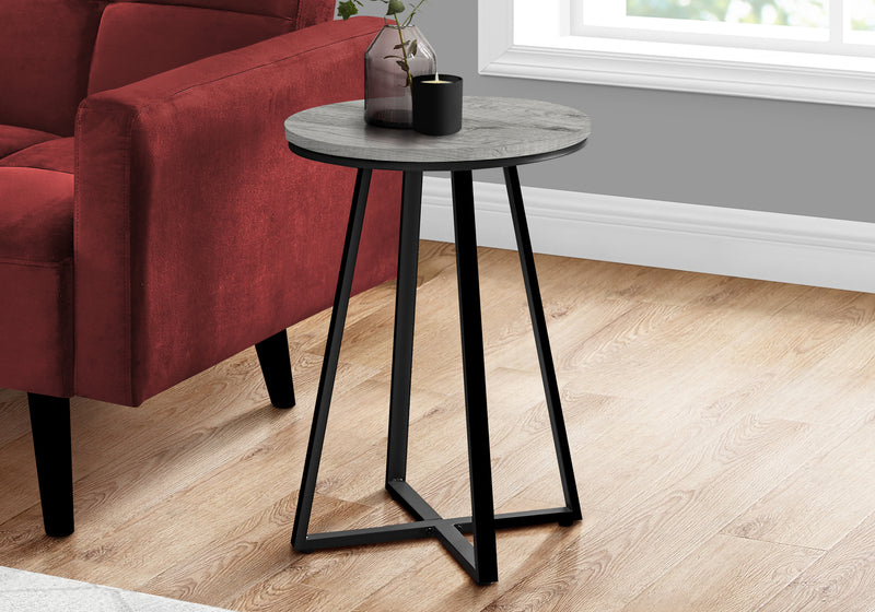 Grey Black Metal Accent Table