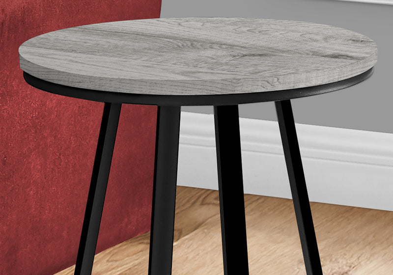 Grey Black Metal Accent Table