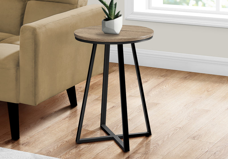 Dark Taupe Black Metal Accent Table