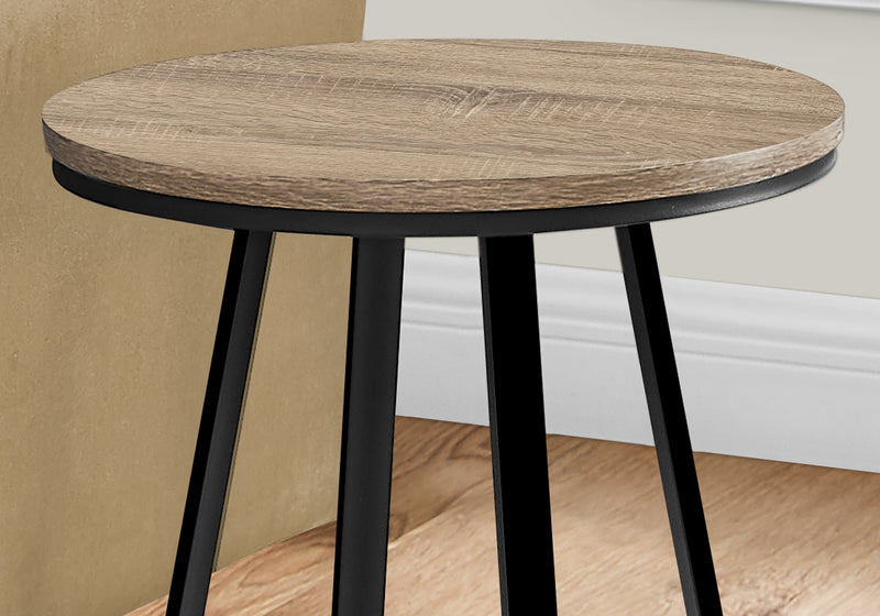 Dark Taupe Black Metal Accent Table