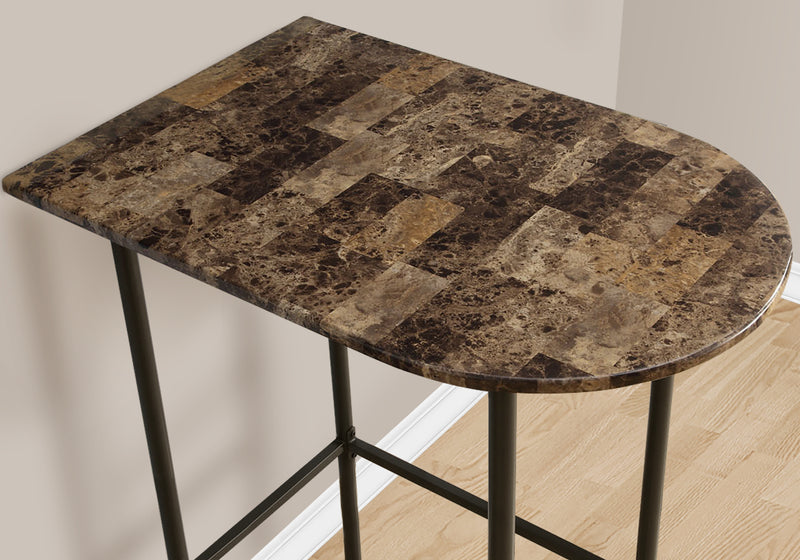Espresso Marble Metal Home Bar