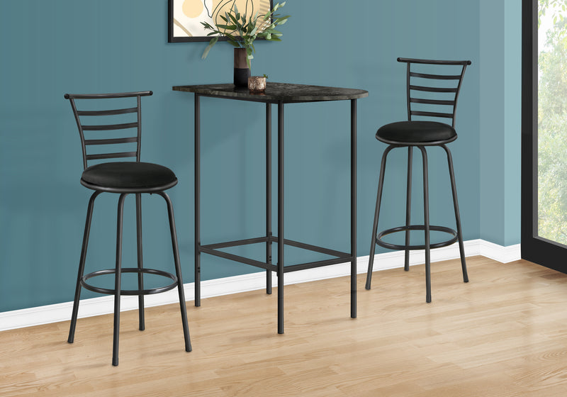 Grey Marble Charcoal Metal Home Bar