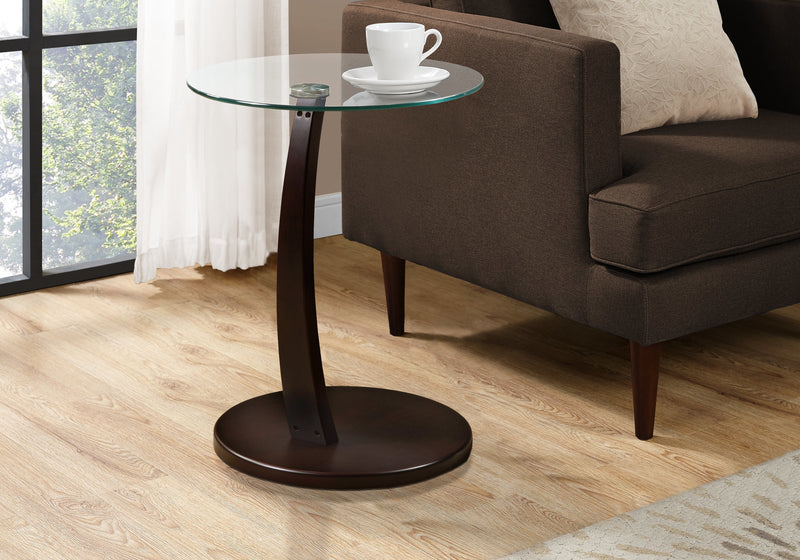 Espresso Bentwood with Tempered Glass Accent Table