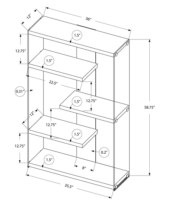 Glossy White with Tempered Glass Bookcase