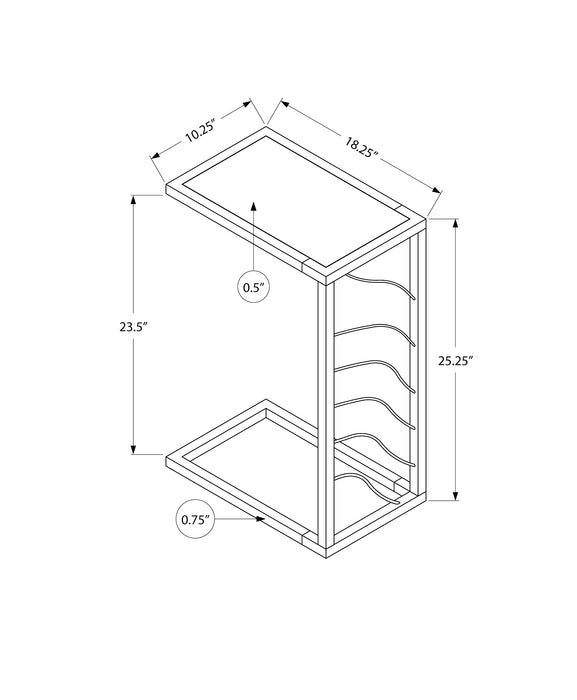 White Marble-look Black Metal Accent Table