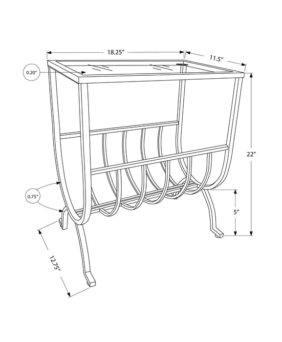 Black Metal with Tempered Glass Accent Table