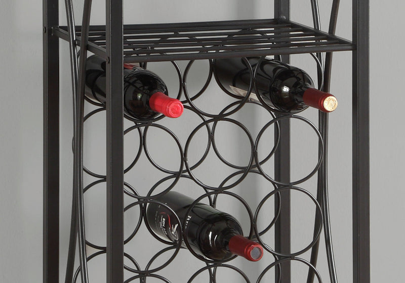 Black Metal Wine Bottle and Glass Rack Home Bar