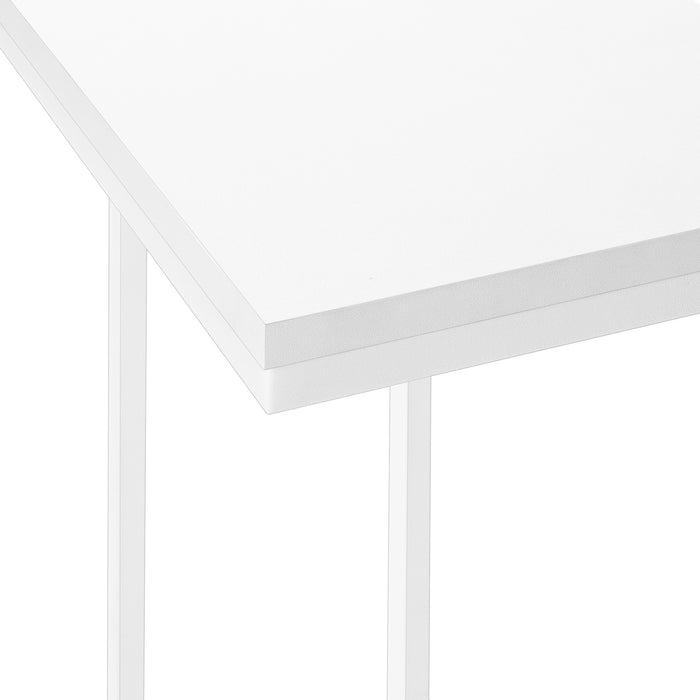 White White Metal Accent Table