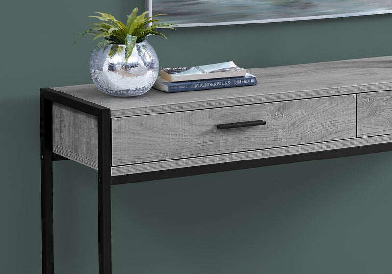 Grey Black Metal Hall Console Accent Table
