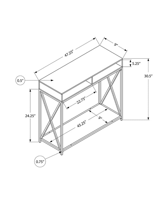 Taupe Black Metal Hall Console Accent Table