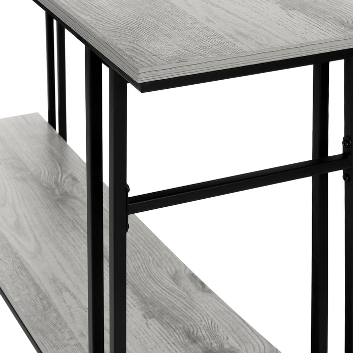 Grey Wood-look Black Metal Console Table