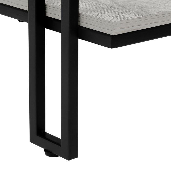 Grey Wood-look Black Metal Console Table