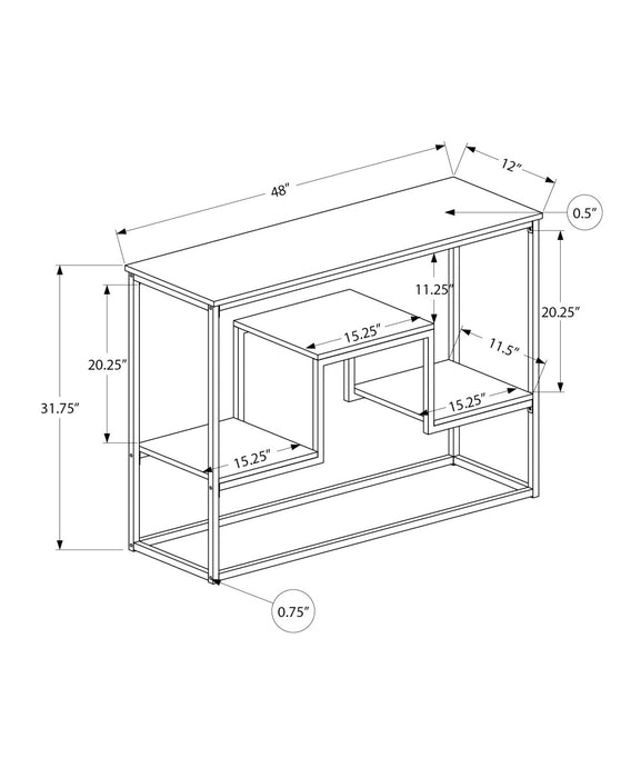 Espresso Black Metal Console Table