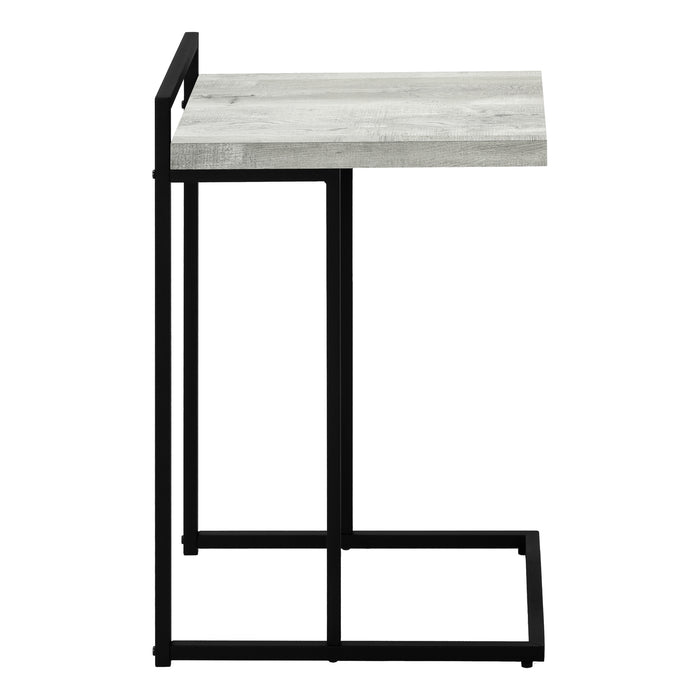 Reclaimed Wood-look Black Metal Side Table