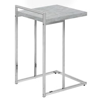 Grey Cement-look Chrome Metal Side Table