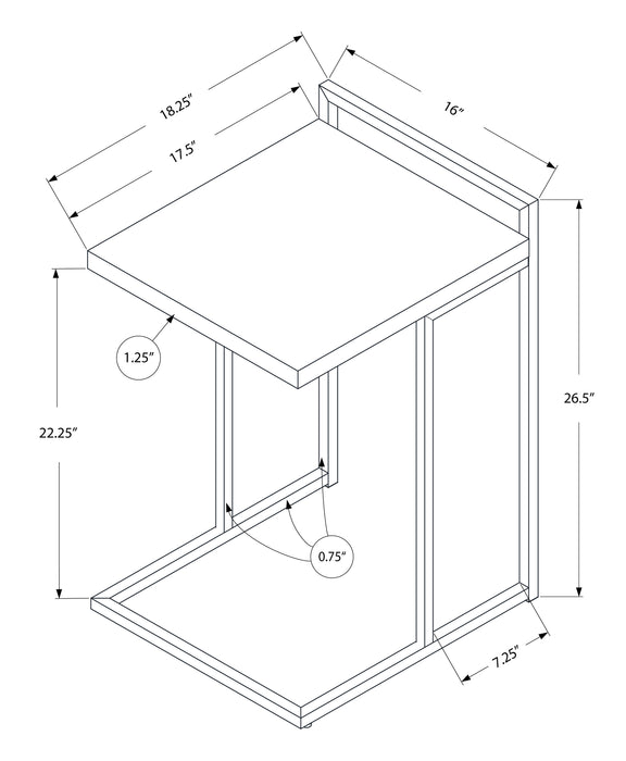 Grey Cement-look Chrome Metal Side Table