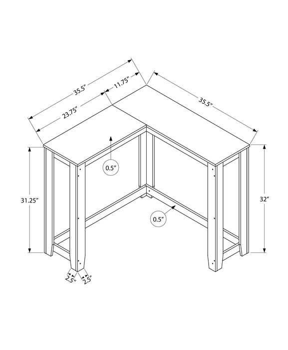 Espresso Corner Console Accent Table