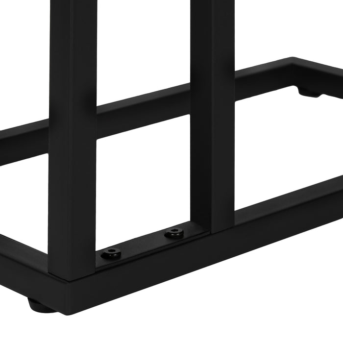 Black Marble-look black Metal Side Table